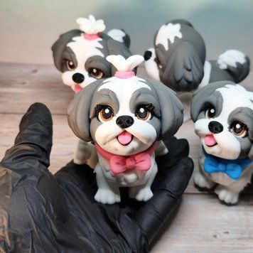 Іграшка рухома Shih Tzu (Ши-тцу) 8 см 3D друк 0223 фото