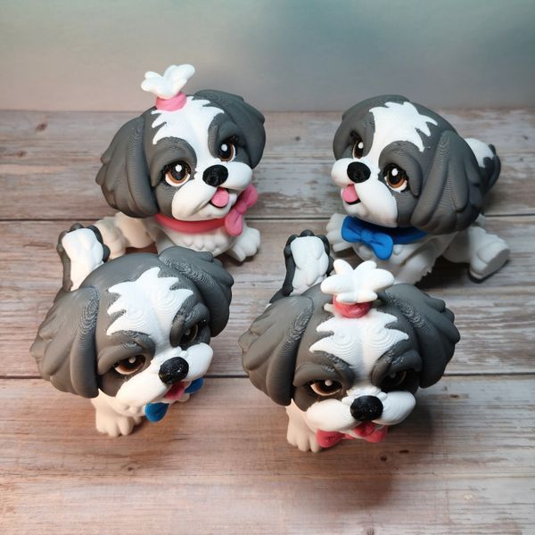 Іграшка рухома Shih Tzu (Ши-тцу) 8 см 3D друк 0223 фото