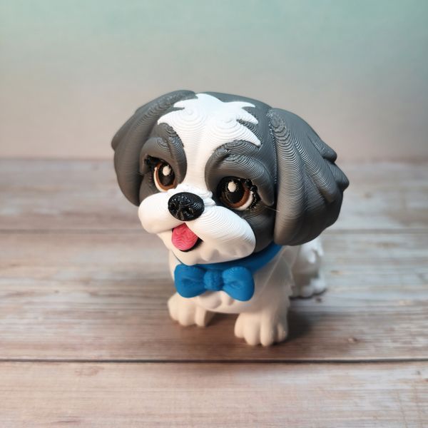 Іграшка рухома Shih Tzu (Ши-тцу) 8 см 3D друк 0223 фото