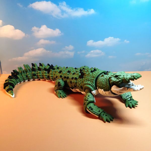 Великий рухомий крокодил 39 см 3D друк 0239 фото